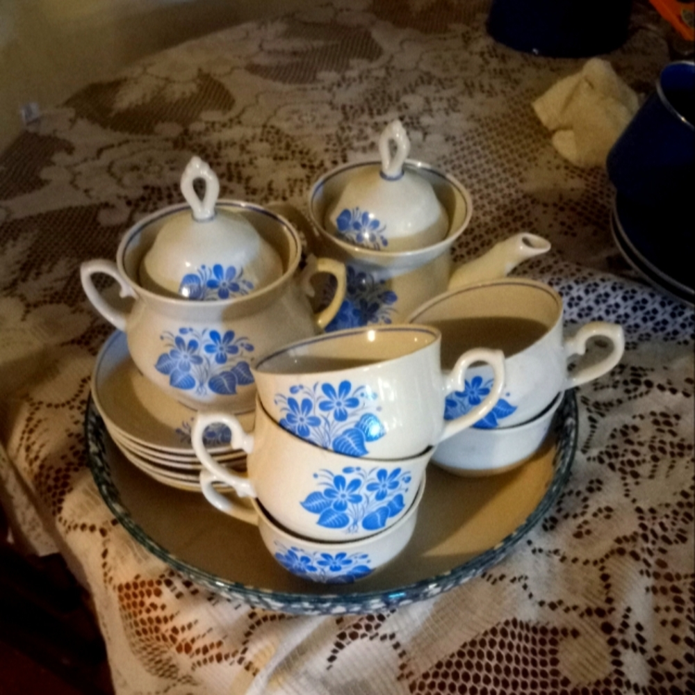 Vintage antique european fine china tea service set
